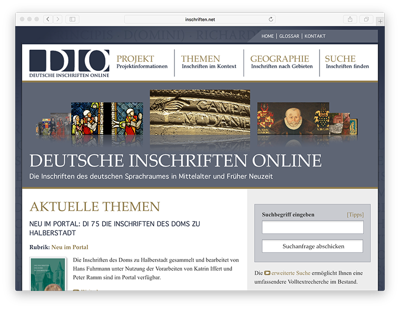 Bild der Deutsche Inschriften Online Website